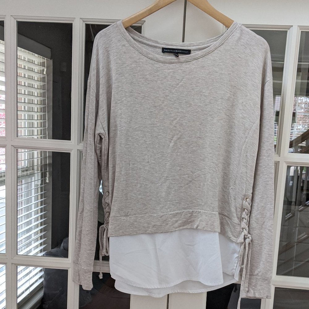 White House Black Market sweater tie sleeve Large